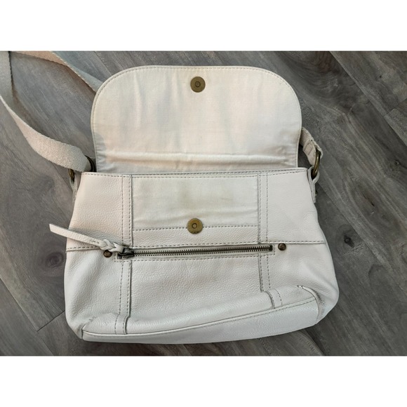The Sak Leather Crossbody Bag Ivory Cream Pockets Adjustable Strap - Picture 3 of 12